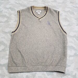 Straight Down Sweater Vest Mens Large Gray Pullover Sleeveless V Neck